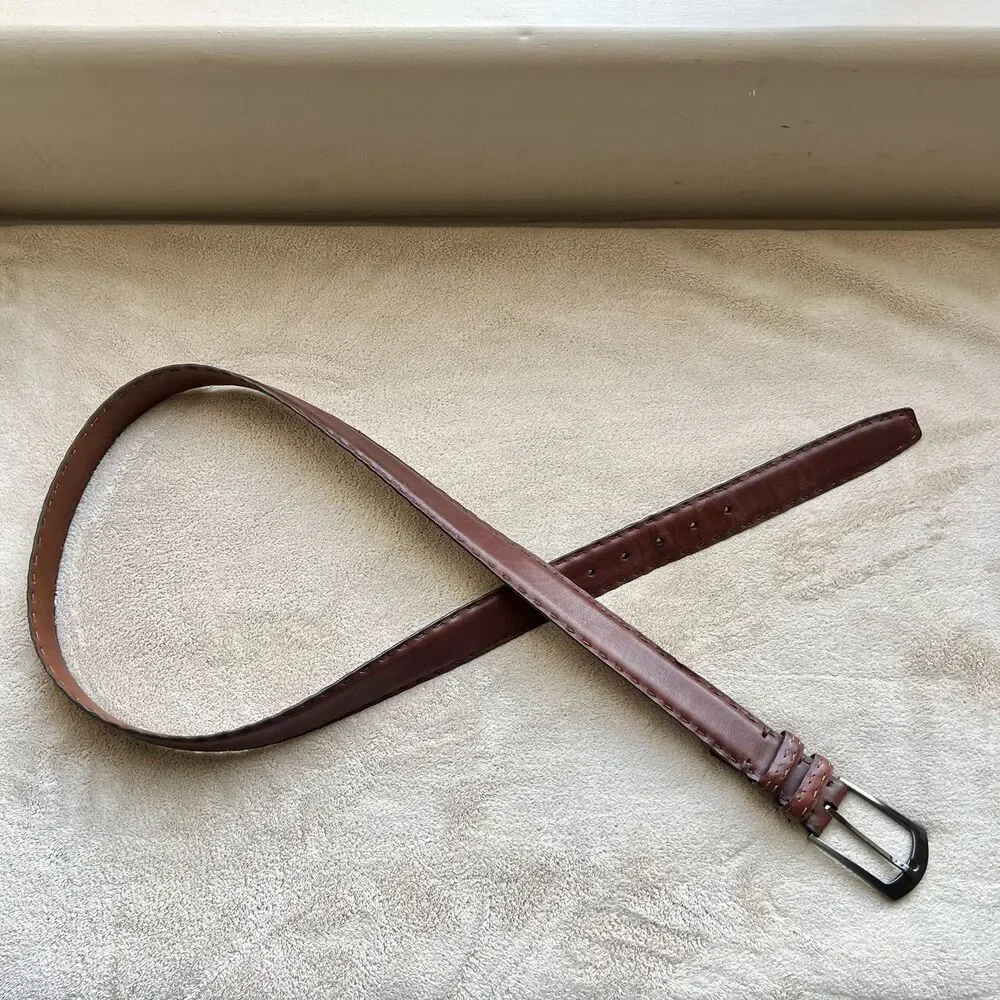 Torino Aniline Kipskin Shoulders Brown Leather Belt Men’s 40 Made in USA 65561‎